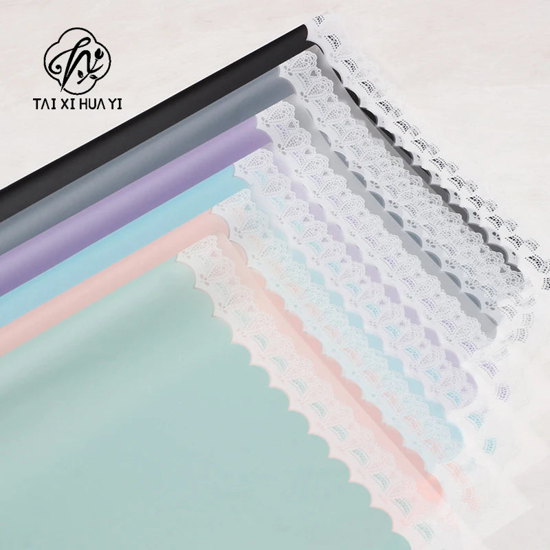 Wholesale Transparent Lace Glassine Gift Wrap Handmade OPP Coated Paper for High End Boutique and Flower Shop