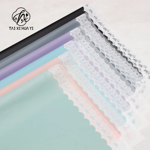 Wholesale Transparent Lace Glassine Gift Wrap Handmade OPP Coated Paper for High End Boutique and Flower Shop