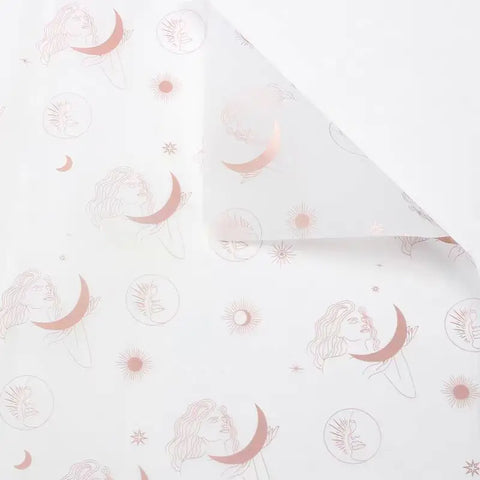 Wholesale Moon Pattern Art Paper Flower Wrapping Waterproof Birthday Gift Packaging Tissue for Florists Gift Wrapping Paper