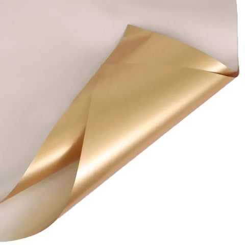 Matte Gold Sand Floral Bouquet Gift Packaging Paper Two-Tone Two-Sided Coating
