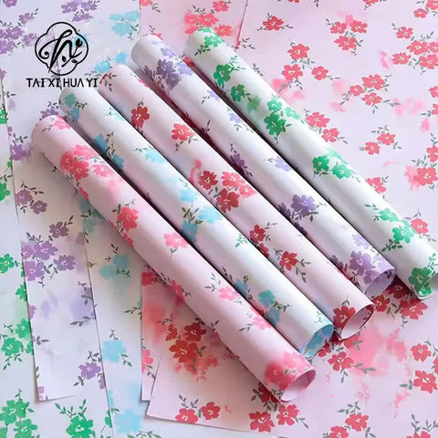 Internet Famous Art Paper Flower Bundle Packaging Single-Sided Coated Fresh Spring Broken Flowers Paper