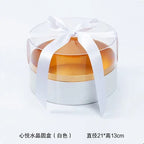 Round Cylinder Rose Flower Gift Box with UV Coating and Transparent Lid for Valentine's Day Fresh Flower Packaging
