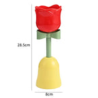 High Beauty Plastic Tulip Flower Cup Vase Creamy Style Floral Ornament for Fresh Bouquet Gift Home Decoration
