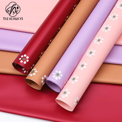 New Small Flower Ouya Paper Eco-Friendly Water-proof Coated Single Side Recyclable Solid Color Bouquet