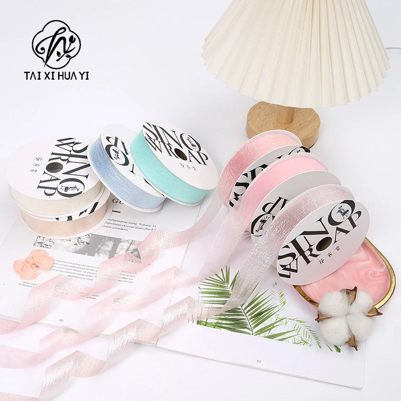 Handmade Luxury Satin Flower Bouquet Ribbon Bow Wave Winding for Valentine's Day Wedding Christmas Biodegradable Modern Design