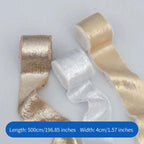 Double Face Hand-Torn Rough-Edge Gilded Plush Eco-friendly Satin Ribbon Valentine's Day Wedding Bouquet Tassels