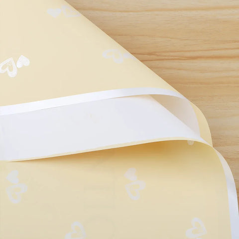Happy Valentine's Day Waterproof Heart Flower Design Wrapping Paper Simple Bouquet Gift Packaging with PE Coating