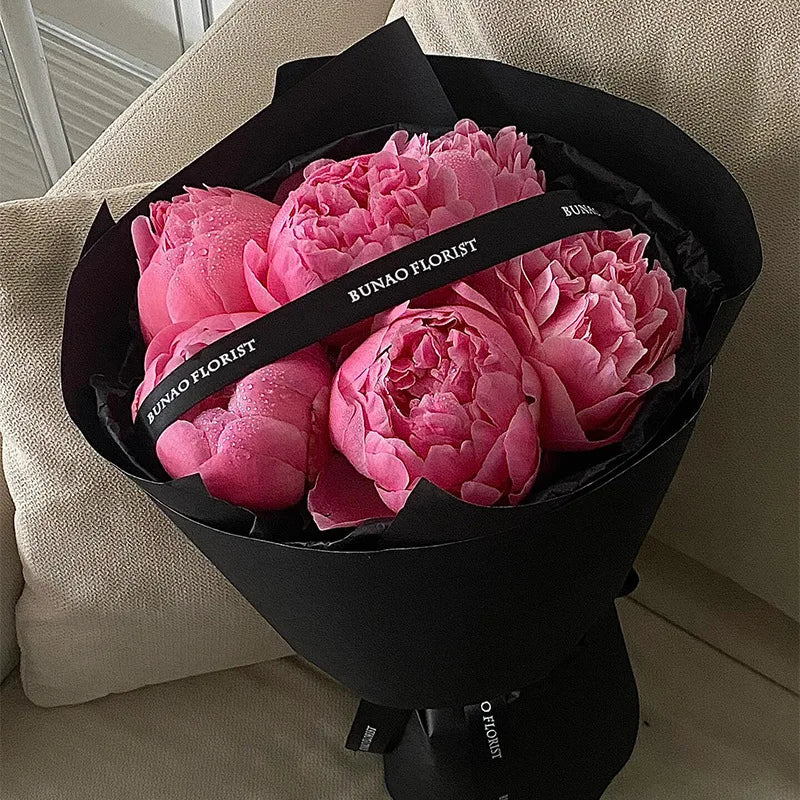 Waterproof Single-Sided Coated Plastic Flower Wrapping Paper Pure Solid Color Bouquet Packaging Sheets for Florists