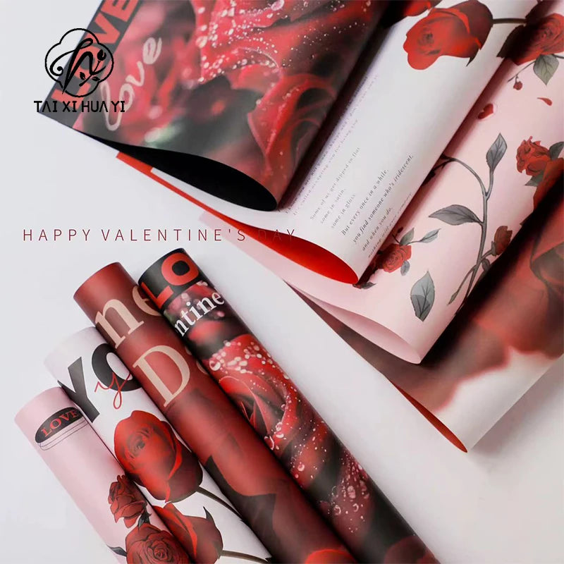 Rose Diary Coated Kraft Paper Bouquet Internet Celebrity Paper Flower Packaging Gift Paper