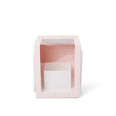 Clear Window Folding Gift Box with Flower Handle Festive Party Decor for Mother's Day Birthday Valentine's Day