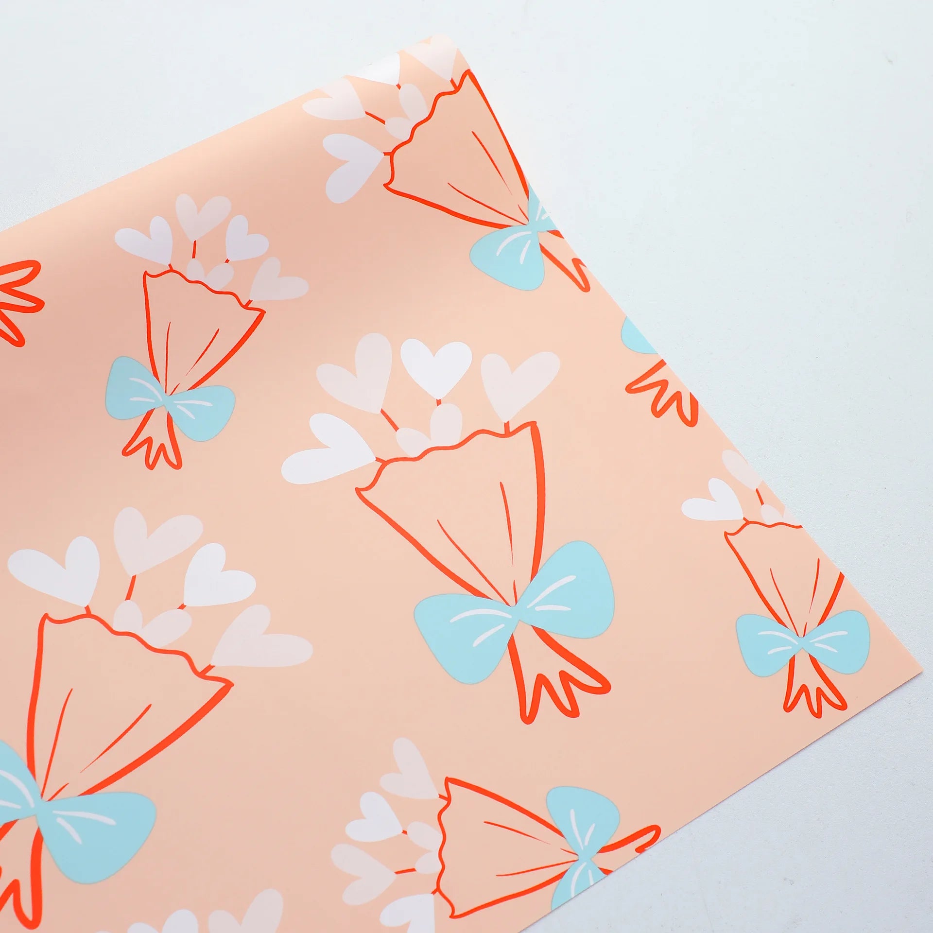 Valentine's Day Children's Day Gift Flower Packaging Paper Single-Sided Coated Waterproof Bow Design