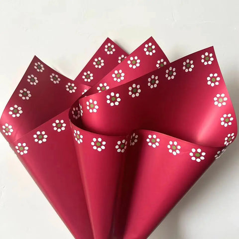 Premium Art Paper Double Sided Floral Wrapping Paper Waterproof Delicate Petal Pattern for Bouquets and Flower Shops