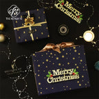Dark Blue Eco-Friendly Paper Christmas Gift Wrapping UV Coating Offset Printing for Holiday Decorations Gift Set
