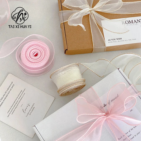 Fishtail Luxury Satin Silk Ribbon Fresh Flower DIY Material Wavy Edge Bow Ribbon Cake Edge Christmas