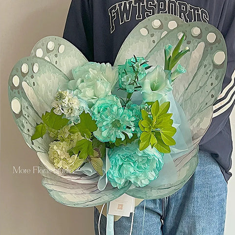 Mother's Day DIY Fresh Flower Bouquet Gift Packaging Colorful Butterfly Fenghua Paper Wrap Coated Materials