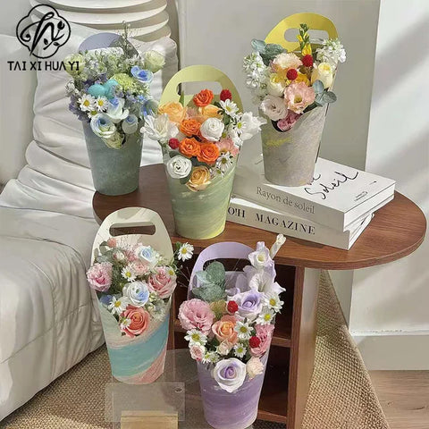 New Flowery Brand Recyclable Oil-Painted Handheld Ice Cream Shaped Stamping Paperboard Liner Customizable Gift Craft Box