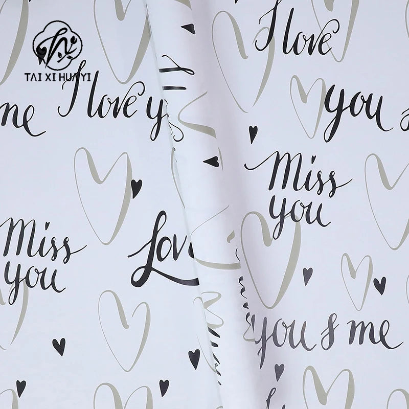 Waterproof Floral Heart in Love Bouquet Packaging Paper Single Side Coated Flower Art Paper