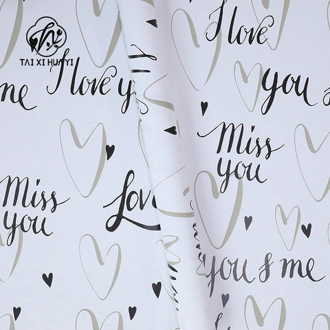 Waterproof Floral Heart in Love Bouquet Packaging Paper Single Side Coated Flower Art Paper