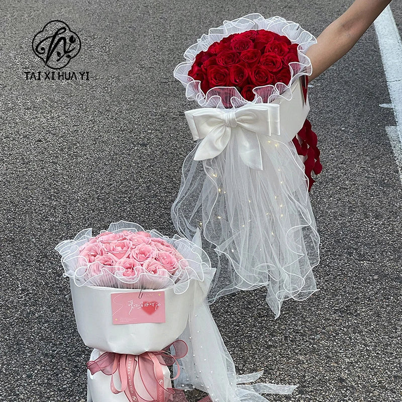 Wholesale Polyester Flowers Wrapping Paper for Gift Packaging Floral Bouquet Decoration Materials