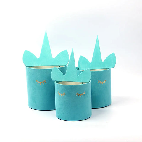 Velvet Hugging Bucket Flower Box Unicorn Split Waterproof Portable Flower Packaging for Household Products