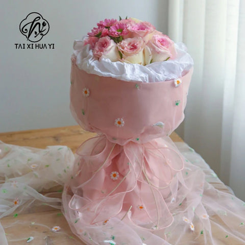 Companion Sun Fairy Yarn Flower Packaging Little Shadow Mesh Series with Single Side Coating