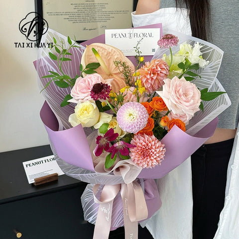 Premium Sand Mist Floral Wrap, Single-Sided Waterproof Paper for Qixi Festival Gift and Flower Shop Offset Printing