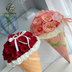 Unique Ice Cream Cone Shape Flower Wrapping Paper Thick Cardboard Gift Paper for Bouquet Packaging Gravure Printing Compatible