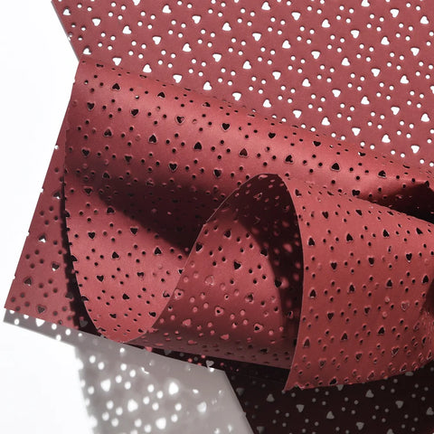 Love Hole Single-Sided Coated Fenghua Paper Waterproof Thickened Paper for Hollow Flower Bouquet Packaging