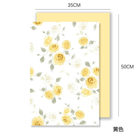 Eco-Friendly Recyclable Floral Wrapping Paper Simple Rose Bouquet Waterproof Single-Sided Coating Offset Printing Compatible New