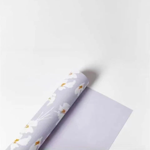 Iris Flower Pattern Printed Matte PVC Coating 57*57cm Waterproof Floral Packaging Paper for Florist Wrapper