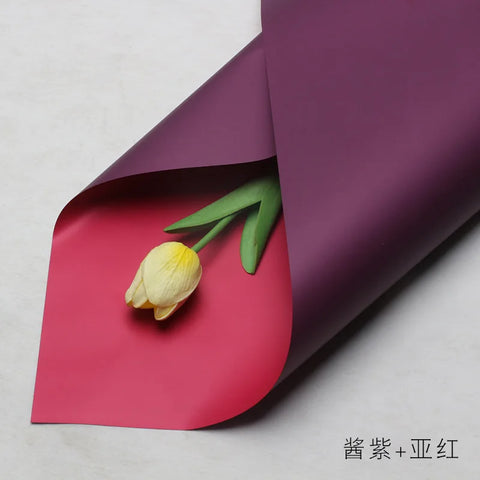 Handmade Ou Ya Two-Color Floral Wrapping Paper Waterproof Flower Packaging with Coating for Bouquets