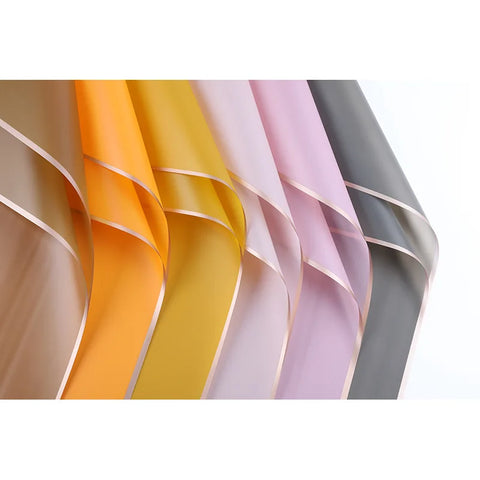 Golden Border Jelly Film Single-sided Coated Semi-transparent Matte Waterproof Flower Packaging Paper