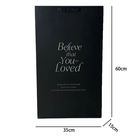 Valentine's Day Square Oversized Tote Ins-Inspired Flower Bouquet Wrapping Bag Lamination White Luxury Eco-Friendly Gift