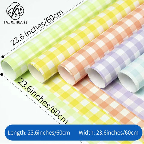 Waterproof Summer Plaid Wrapping Paper Korean Version Floral Arrangement Flower Packaging Materials Popular for Flower Shops