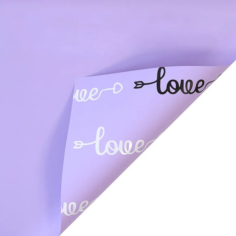 Love Wrapping Paper with Waterproof Coating Colorful and Single-Sided for Constant Use