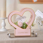 Luxury Gold Stamping Heart-Shaped Gift Boxes with Handle Offset Printing for Bouquets and Gifts
