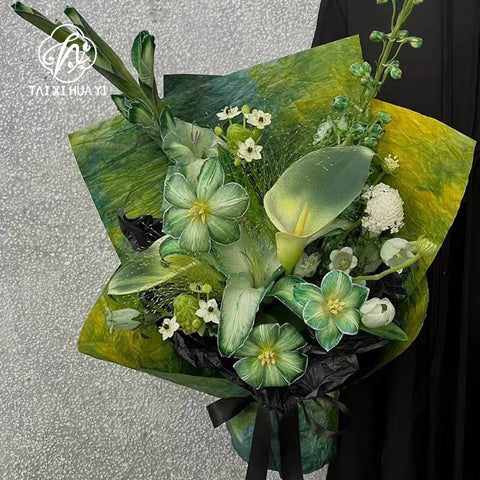 High Quality Green and Love Ink on Coated Kraft Paper Stone Pattern Artificial Wrinkle Design