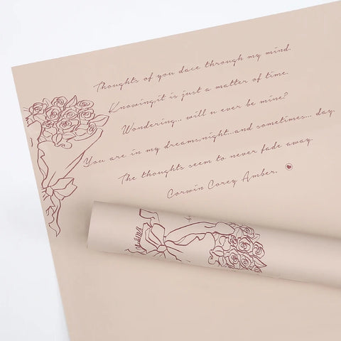 Vintage Waterproof Bouquet Flower Wrapping Paper PE Made From Premium Plastic Paper Material for Gift Wrapping