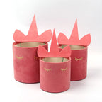 Velvet Hugging Bucket Flower Box Unicorn Split Waterproof Portable Flower Packaging for Household Products