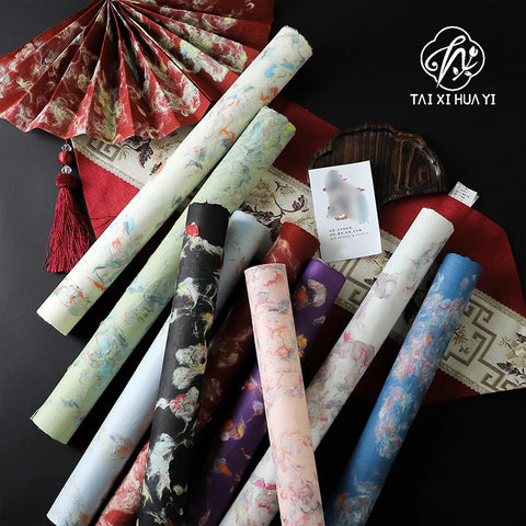 Dunhuang Art Hand-Torn Wood Pulp Wrapping Paper Coated Floral Gifts with Ancient Methods Flower Wrapping Paper