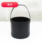 Korean Flower Arrangement Handheld Leather Round Gift Box Qixi Rose Bouquet for Cosmetic Use Handmade Round Hand Holding Bucket