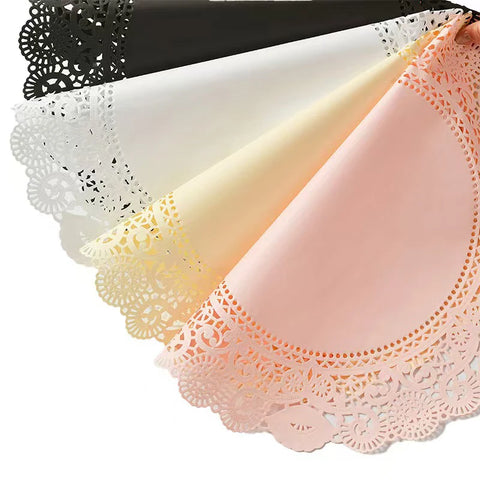 Coated Sea Salt Cheese Hollow Lace Edge Flower Packaging Paper Single Side for Mother's Day Bouquet