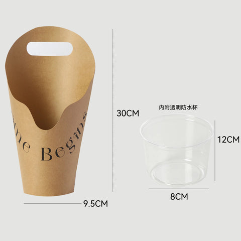 New Flowery Brand Recyclable Oil-Painted Handheld Ice Cream Shaped Stamping Paperboard Liner Customizable Gift Craft Box