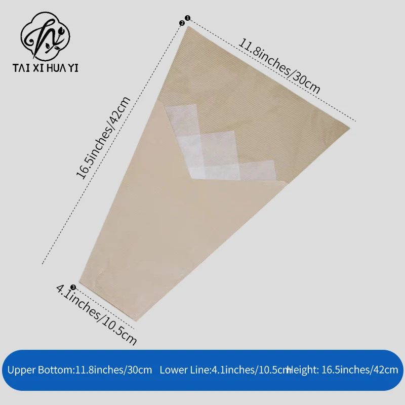 V-shaped Multi-Branch Flower Protective Film Kraft Paper Waterproof Semi-transparent Plastic for Flower Shops