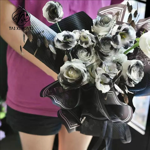 Flower Wrapping Stretch Film Heart-shaped Pattern Waterproof Anti-curl Translucent Valentine's Day Gift Craft