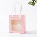 Wholesale Coated Craft Packaging Bags Transparent Window Eco-friendly Gift Bags for Valentine's Day Wedding