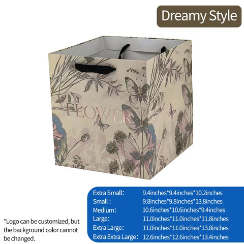 Flower Tote Bag Packaging Paper Bag Internet Famous square Hugging Bag Large Gift Bouquet Handbag