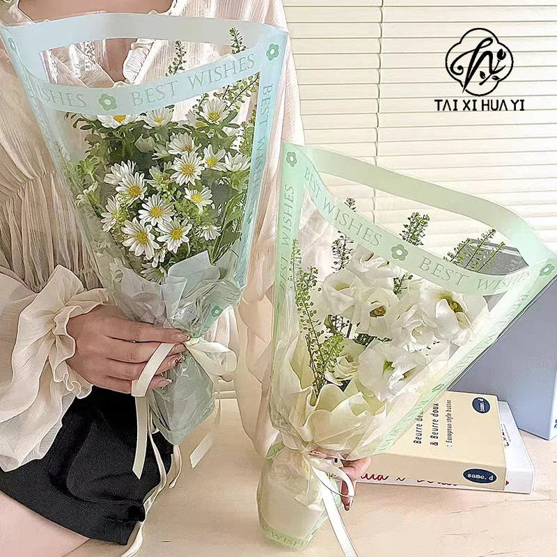 Multi-piece Transparent Waterproof Flower Packaging Bag Virgin Pulp Style with PE Coating for Gift Shop Use Main image