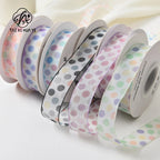 Floral Decorative Ribbons for DIY Hair Bows Snowflake Tulle Wrapping Ribbon Rainbow Polka Dot Polyester Ribbon for Birthday