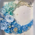 Handmade Preserved Flower Fan for Wedding DIY Wreath Mini Dried Flower Bouquet Artificial Hydrangea Dry Flowers Wall Backdrop